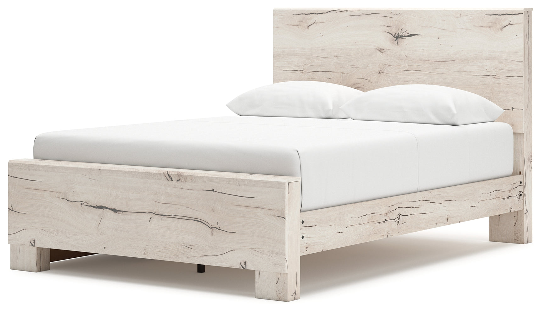 Lawroy Light Natural Queen Panel Bed angled view