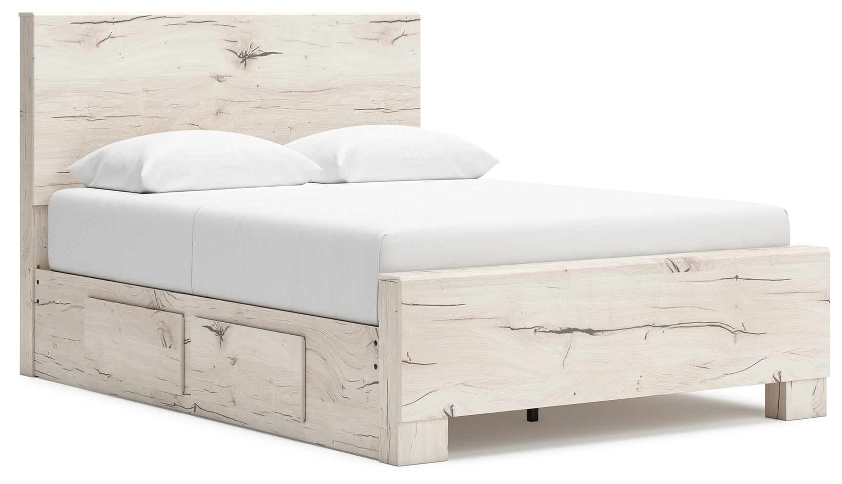 Lawroy Light Natural Queen Panel Bed angled view