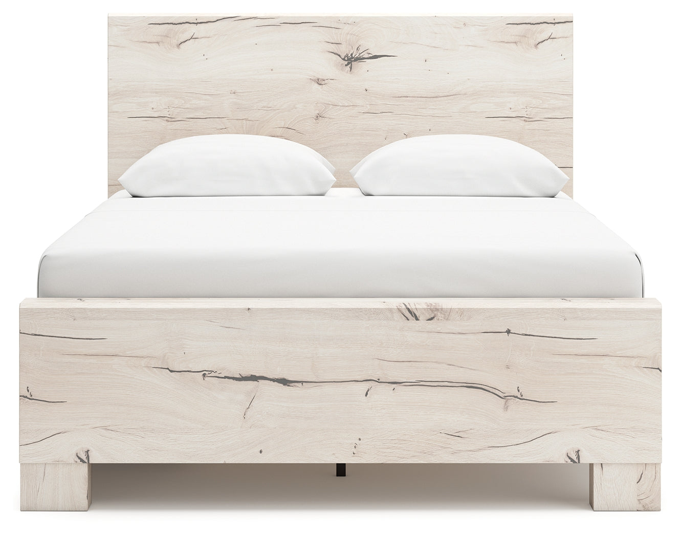 Lawroy Light Natural Queen Panel Bed angled view