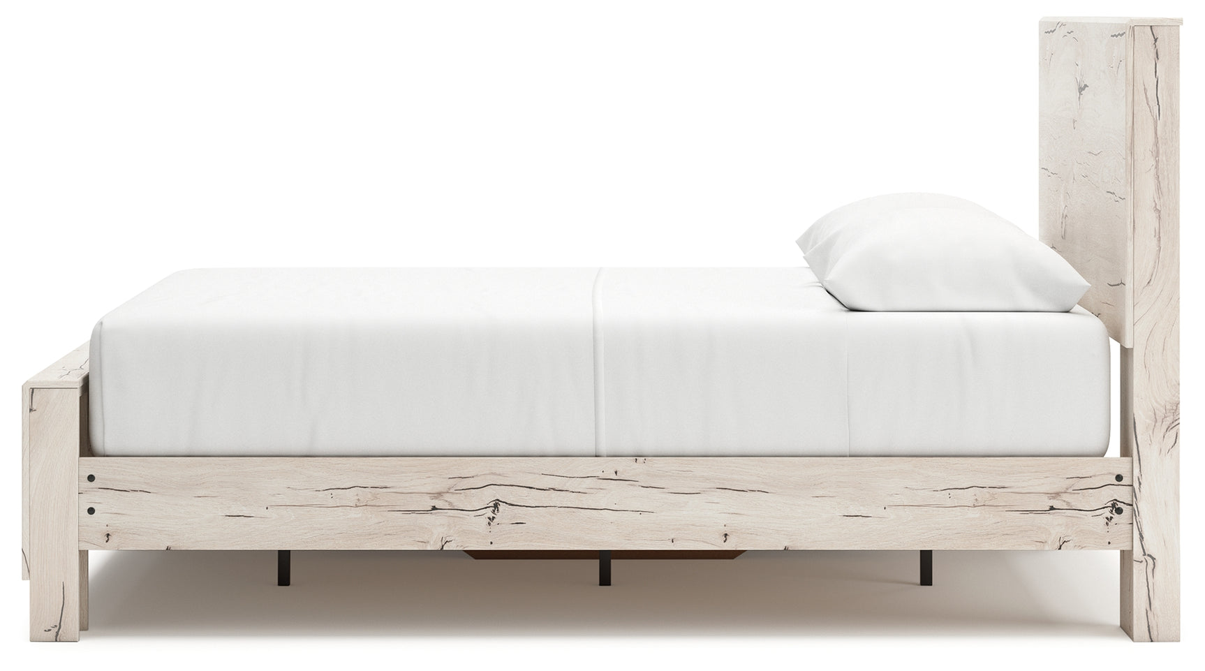 Lawroy Light Natural Queen Panel Bed angled view
