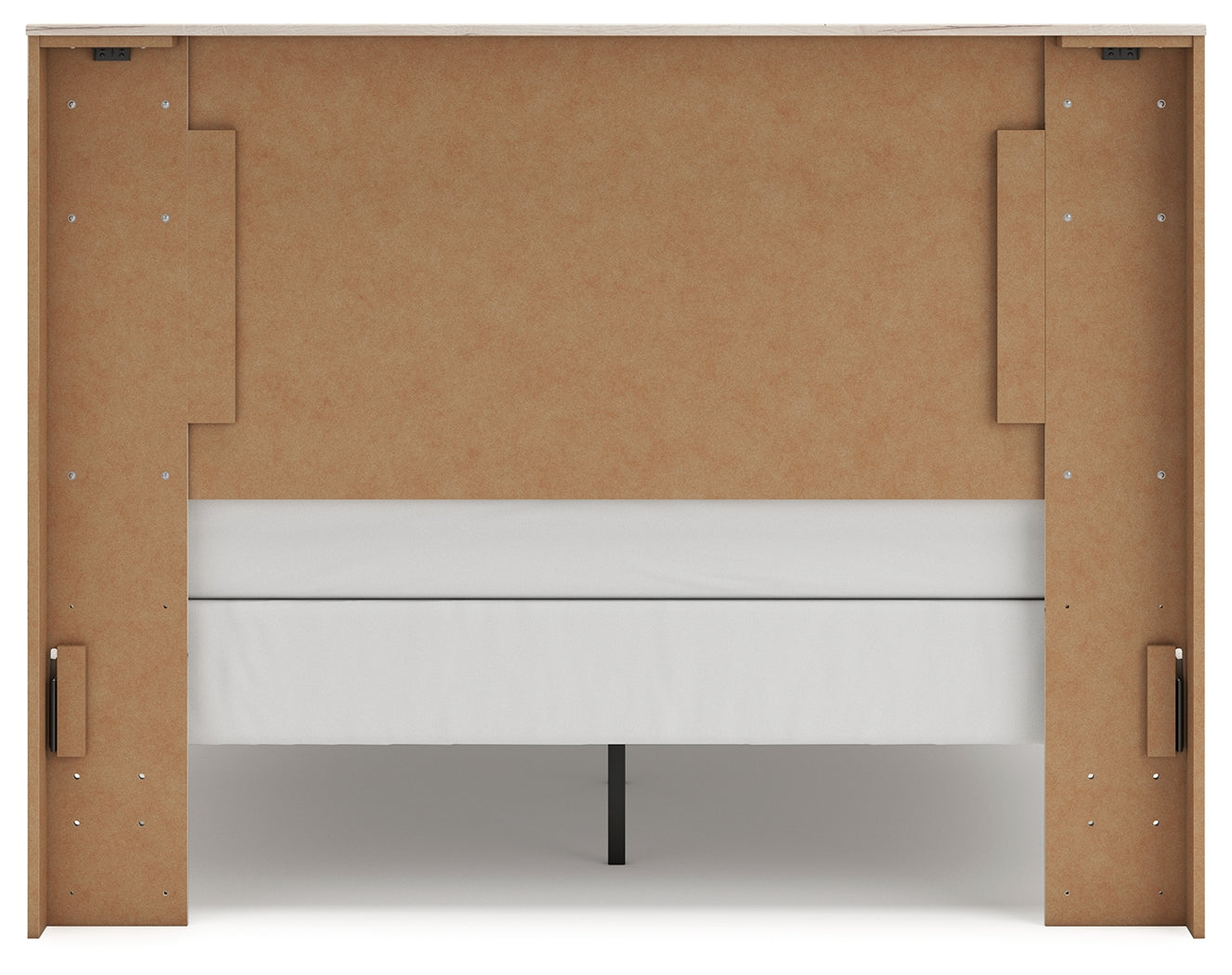 Assembly detail showing bed frame components