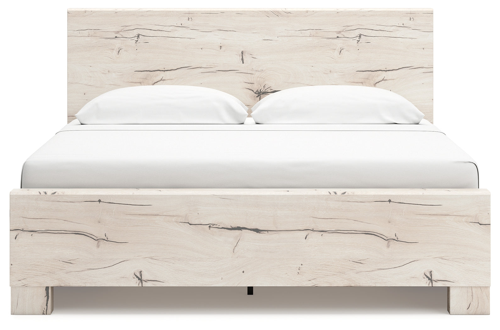 Side profile of Lawroy light natural panel bed