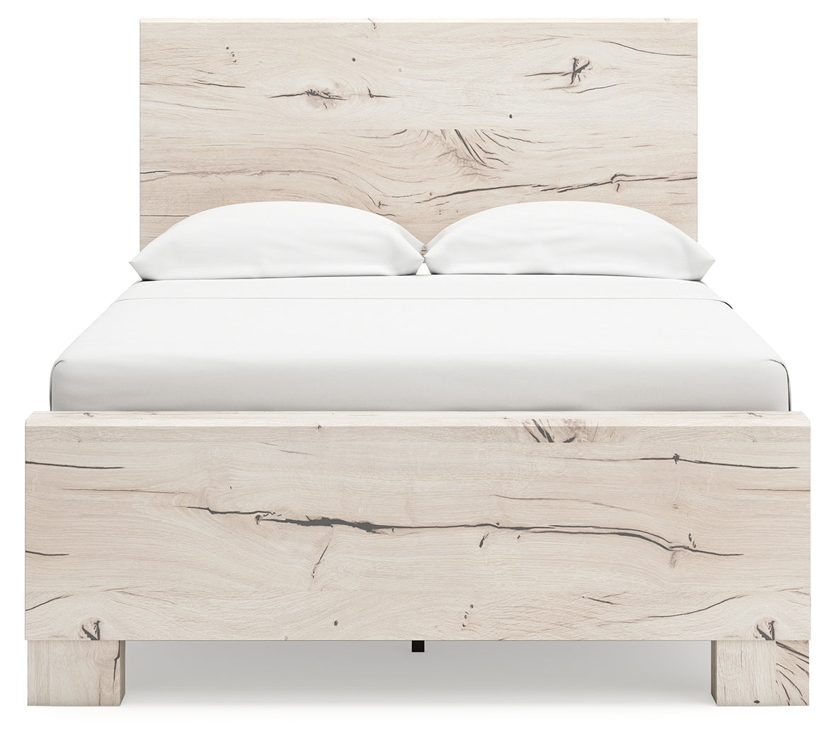 Side angle of Lawroy Light Natural Full Panel Bed