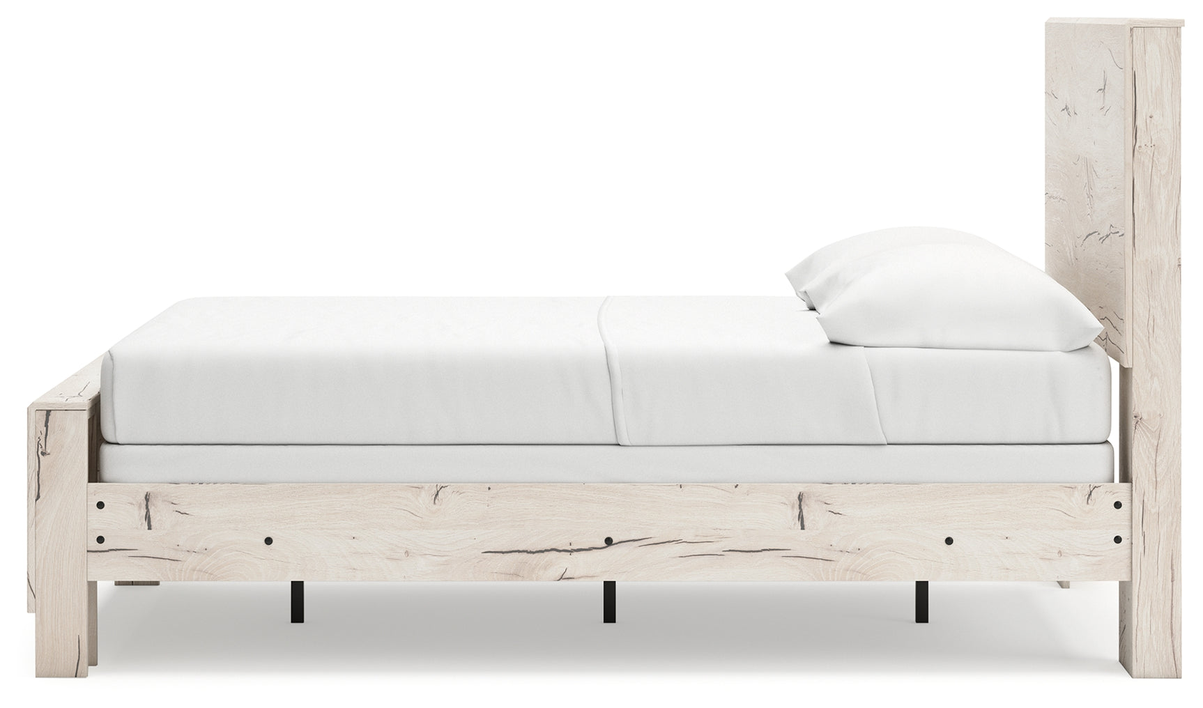 Close-up of Lawroy full panel footboard and rails