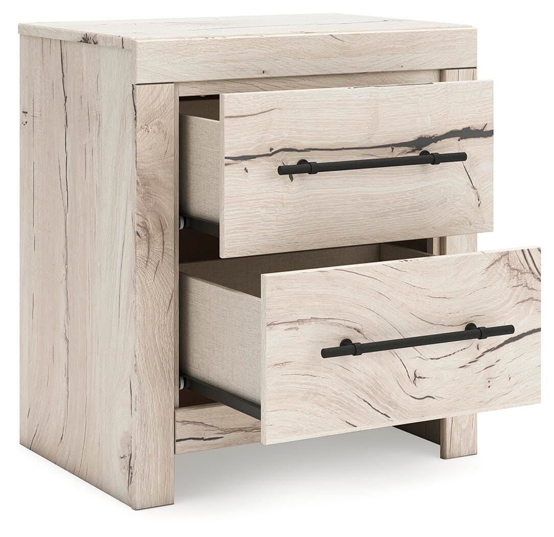 Lawroy Light Natural Panel Bedroom Set angled view