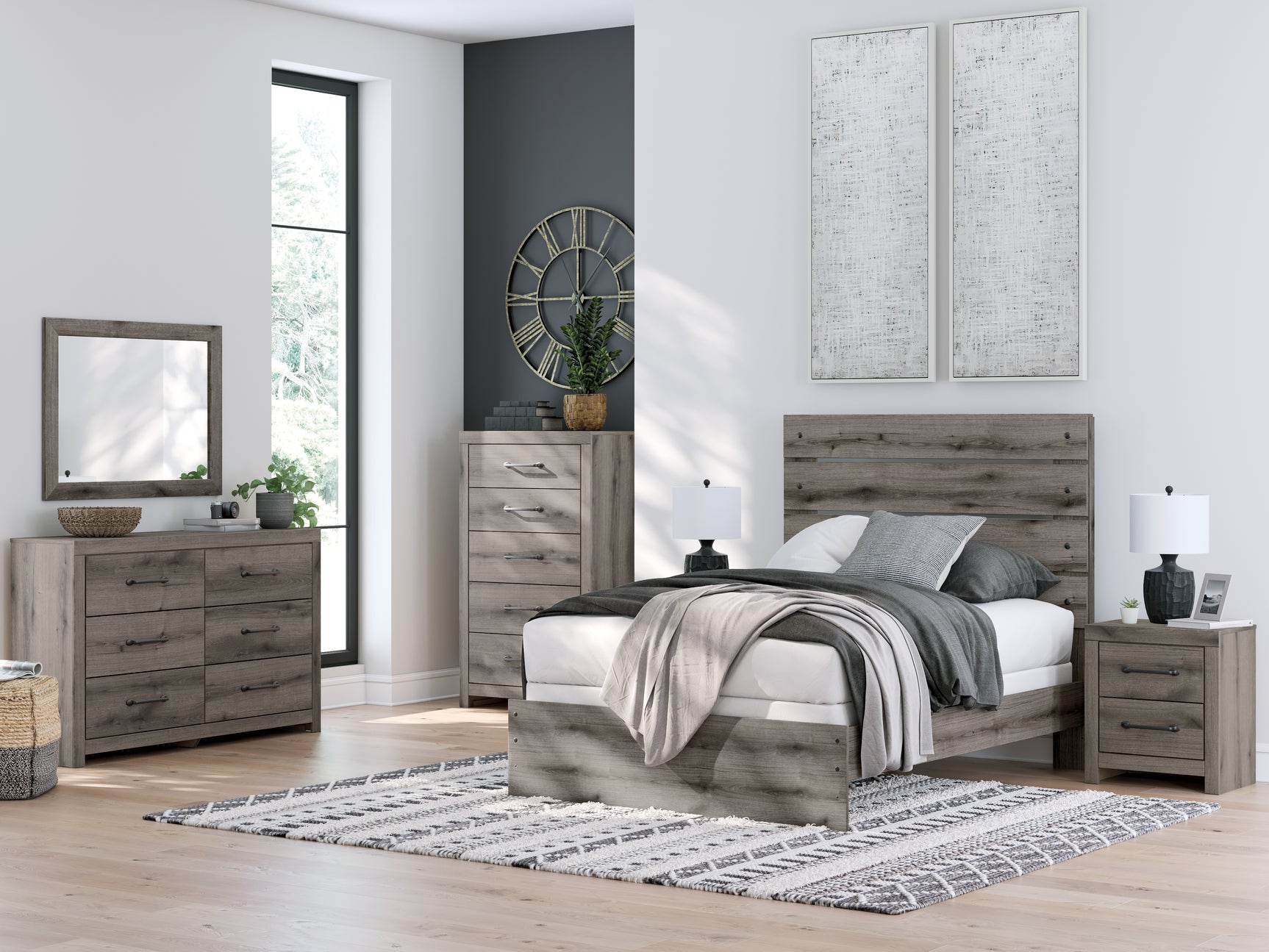 Bedroom set featuring Graystorm full bed
