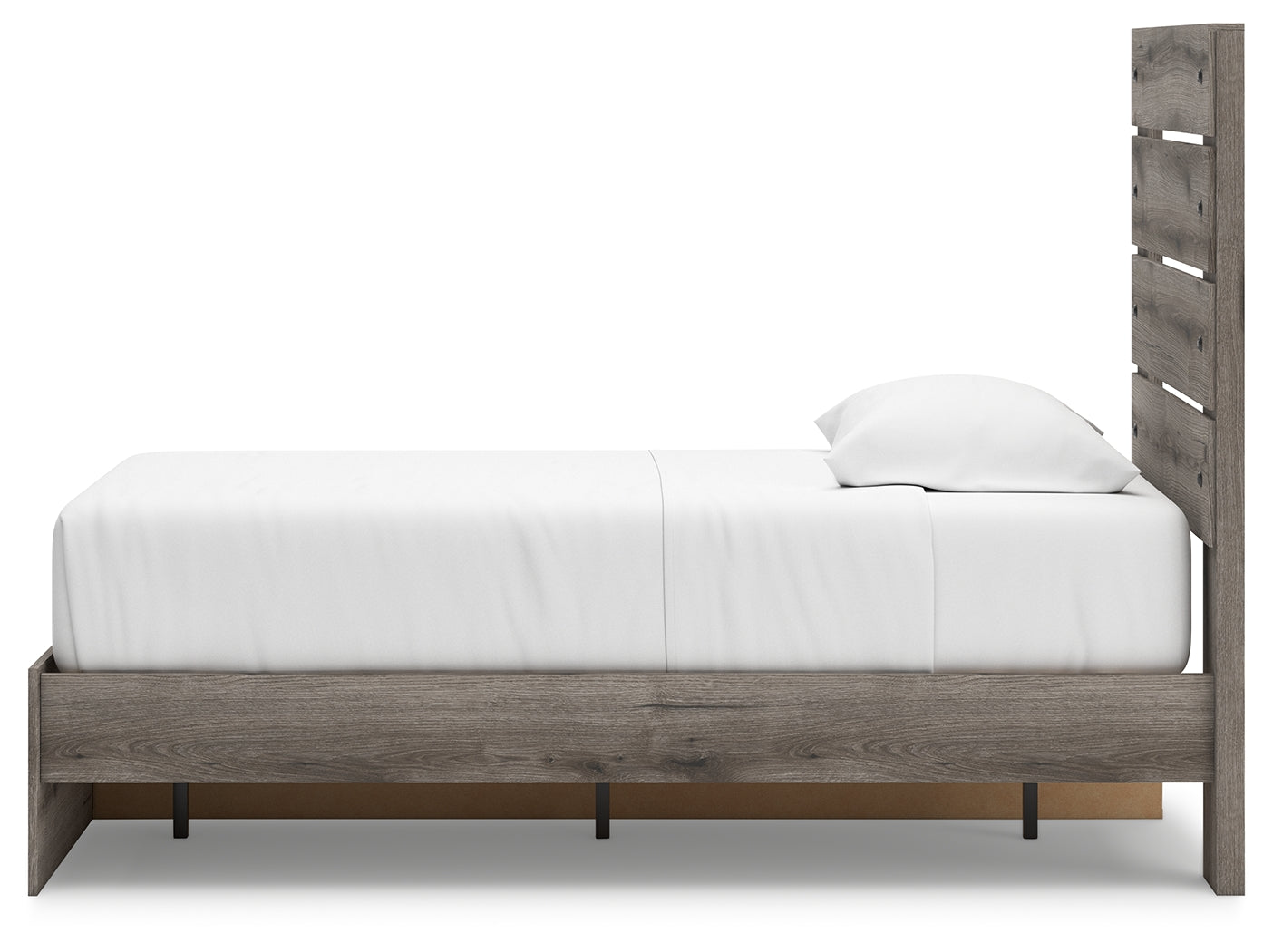 Graystorm twin panel storage bed side angle with drawers closed