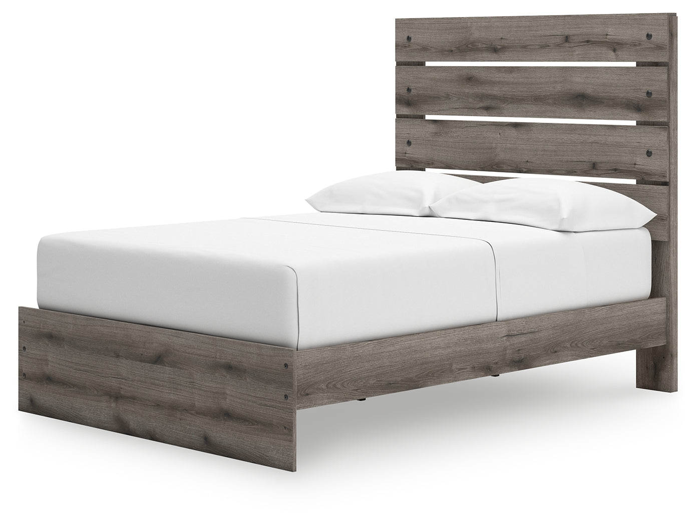 Headboard detail of Graystorm Brown Gray Panel Bed