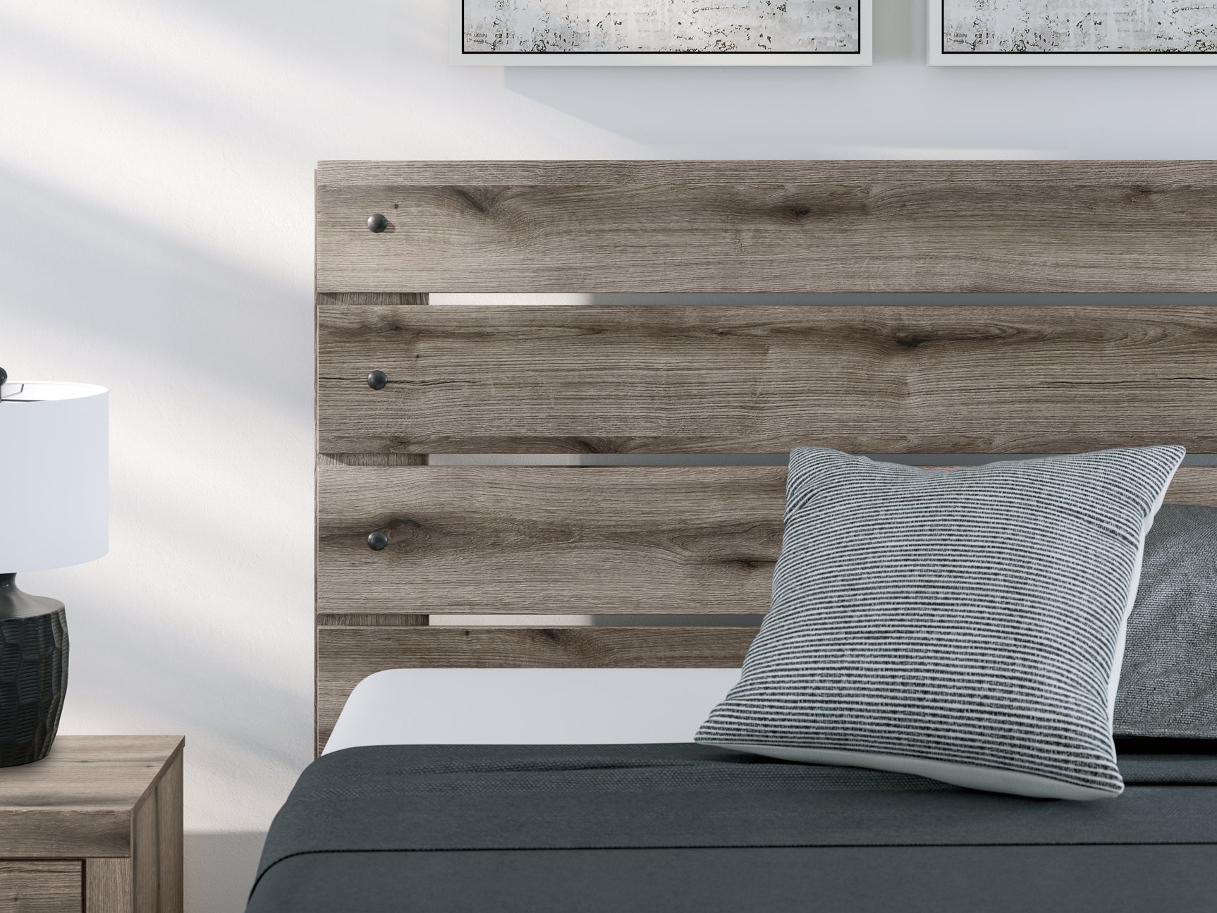 Graystorm Queen Panel Bed texture detail