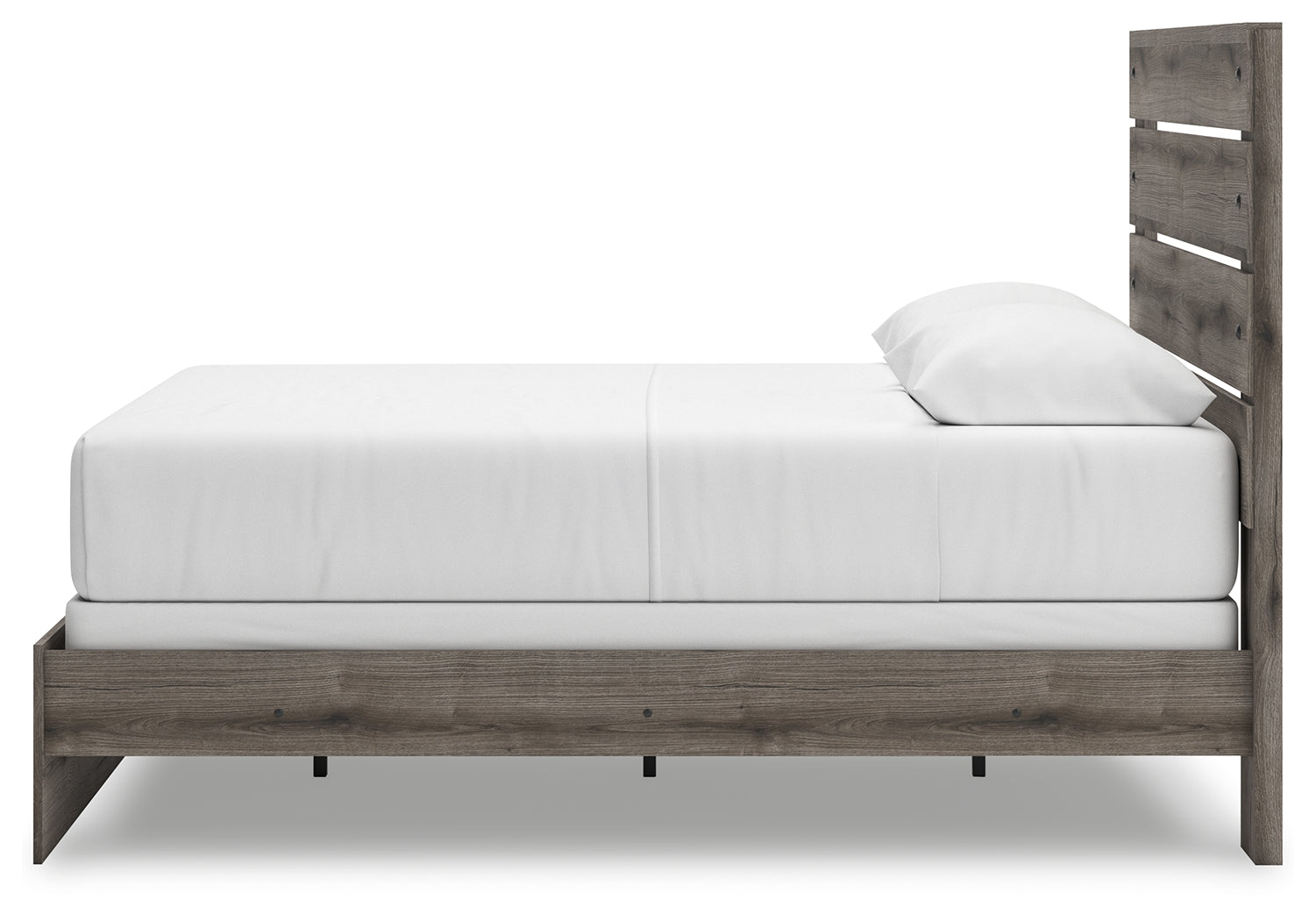 Graystorm Queen Panel Bed slatted headboard close-up