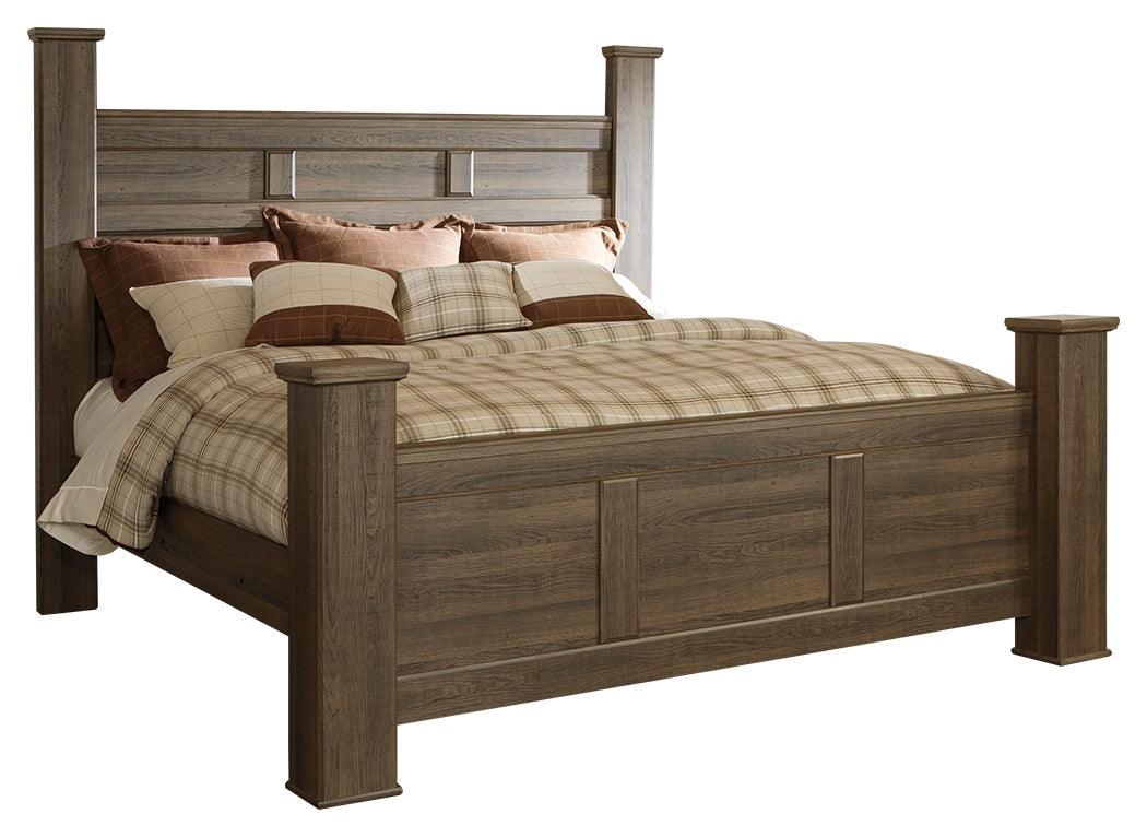 Juararo King Poster Bed angled view highlighting classic design