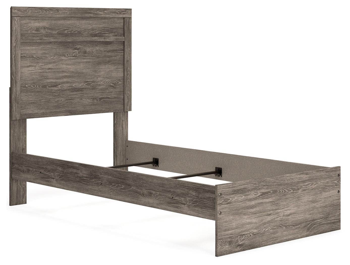Ralinksi Gray Twin Panel Bed headboard close-up