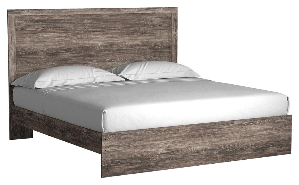 Ralinksi Gray King Panel Bed front left angle view