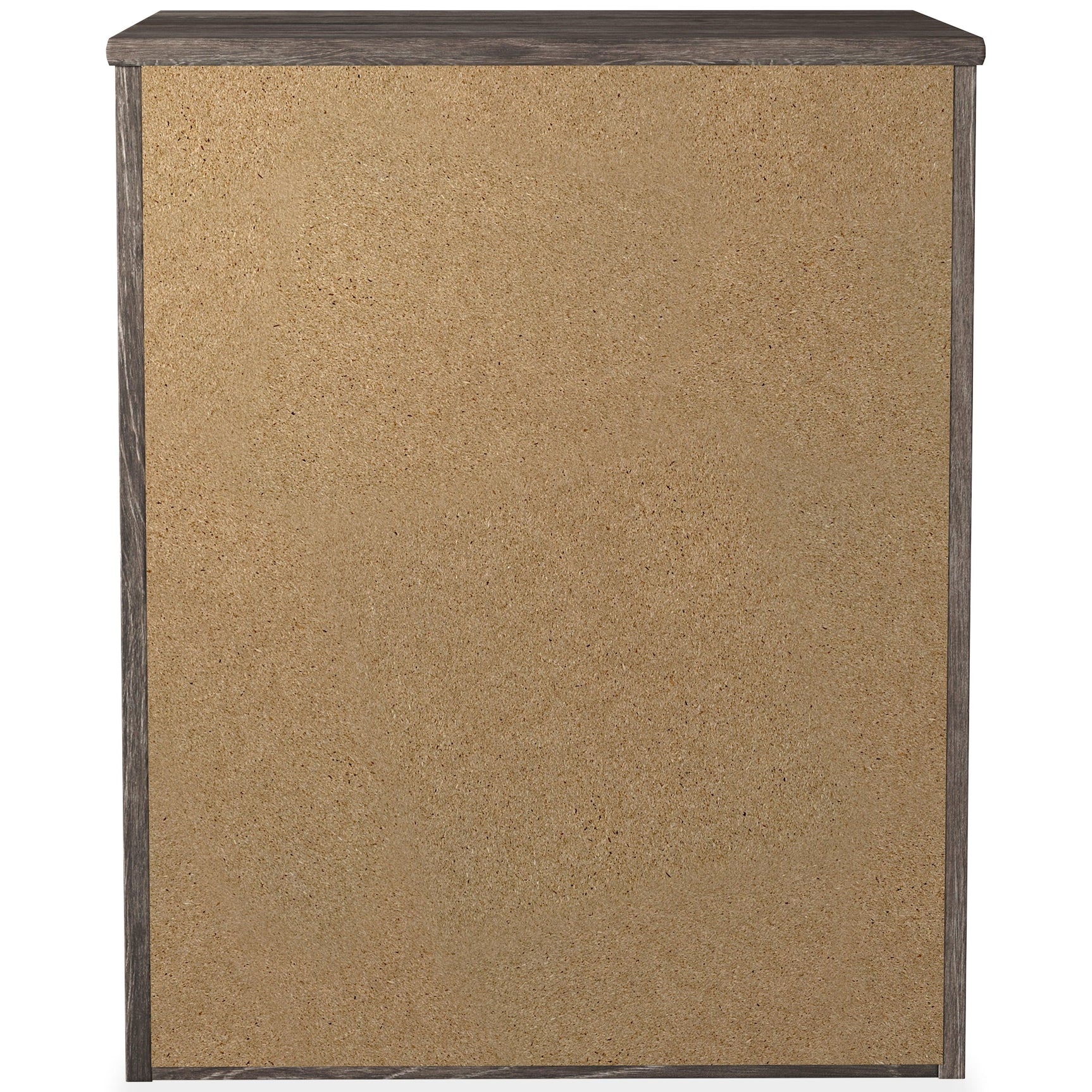 Ralinksi Gray Nightstand back view showing wood finish