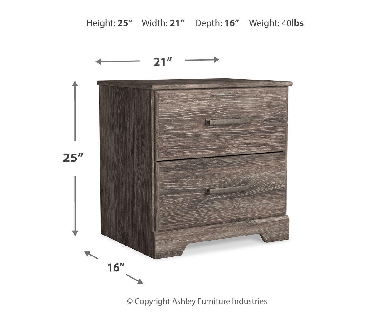 Ralinksi Gray Panel Bedroom Set dimension view