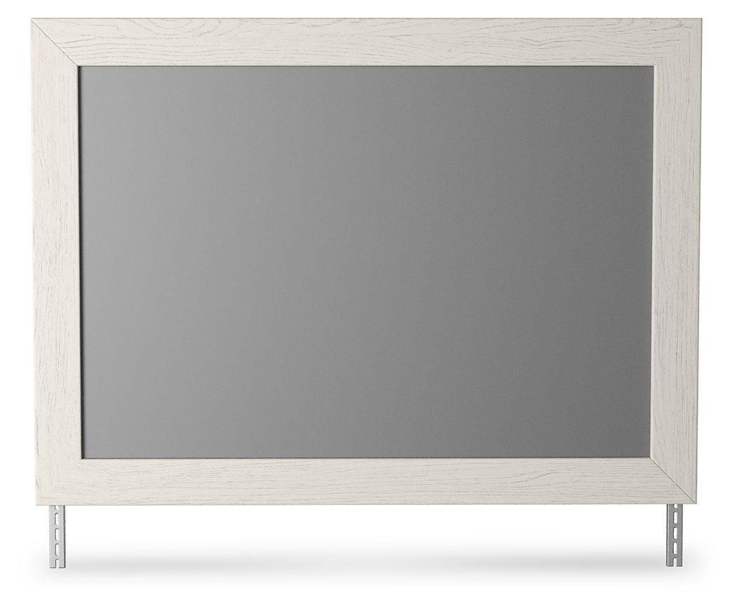 Stelsie White Bedroom Mirror head-on view with clean-lined white frame