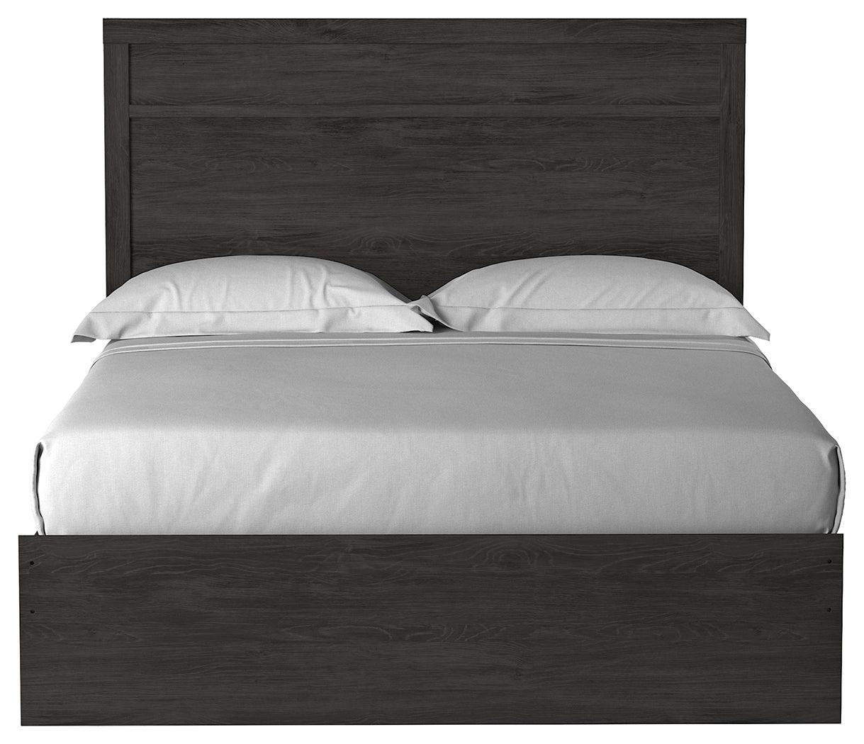 Belachime Black Queen Panel Bed front view