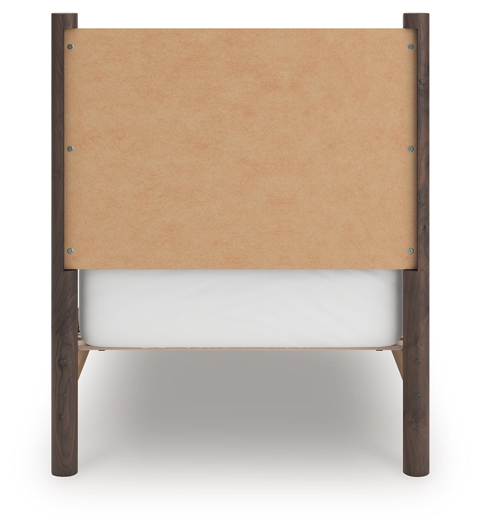 Back view of platform bed frame