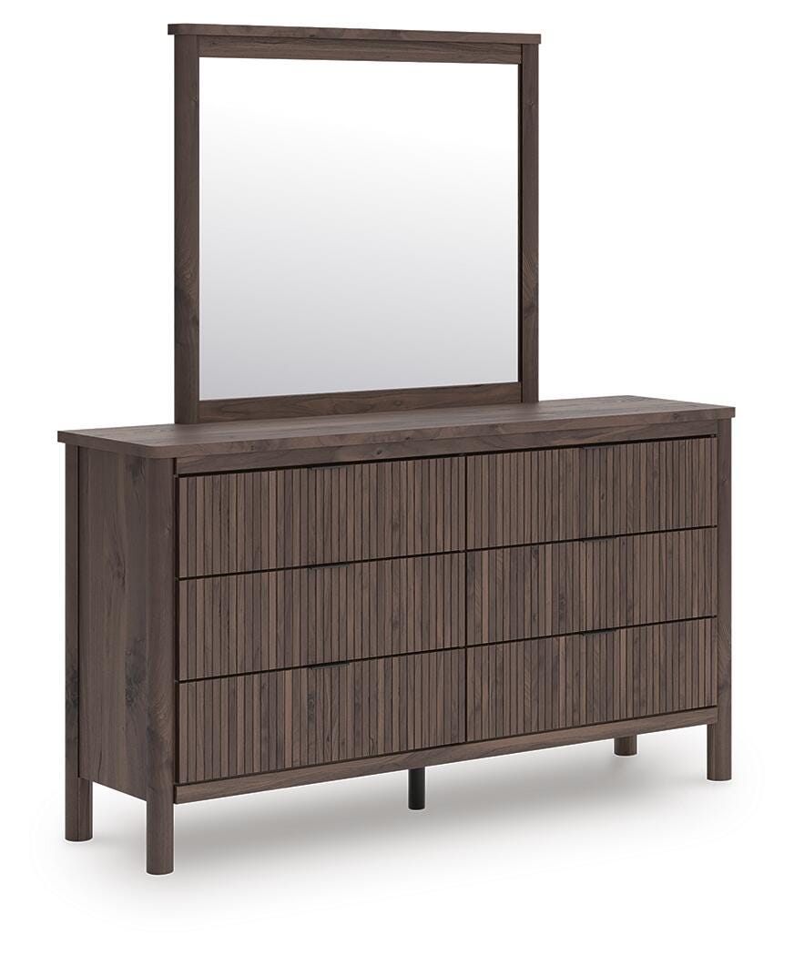Pamytta Brown Upholstered Panel Bedroom Set angled view