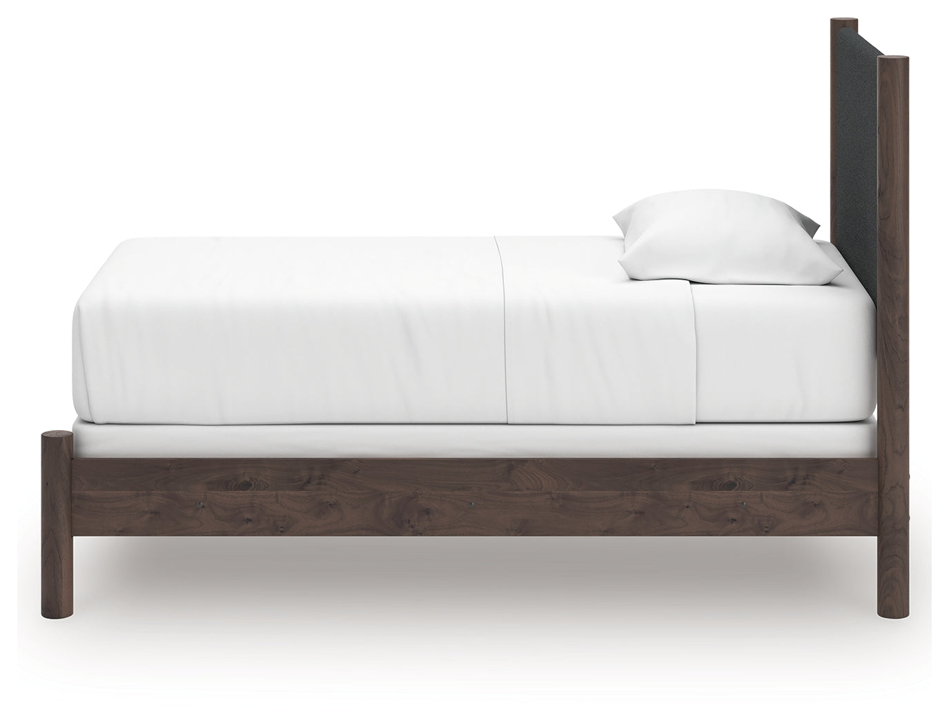 Pamytta Brown Twin Upholstered Panel Bed side alternate angle