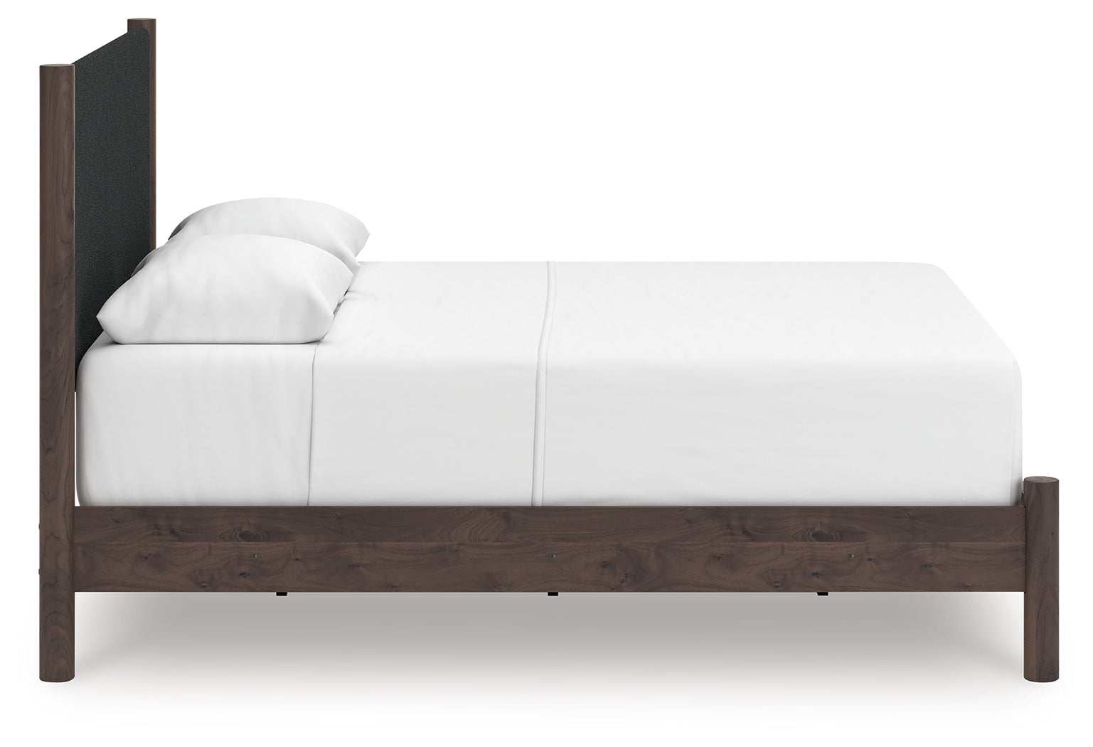 Side view of Pamytta brown panel bed