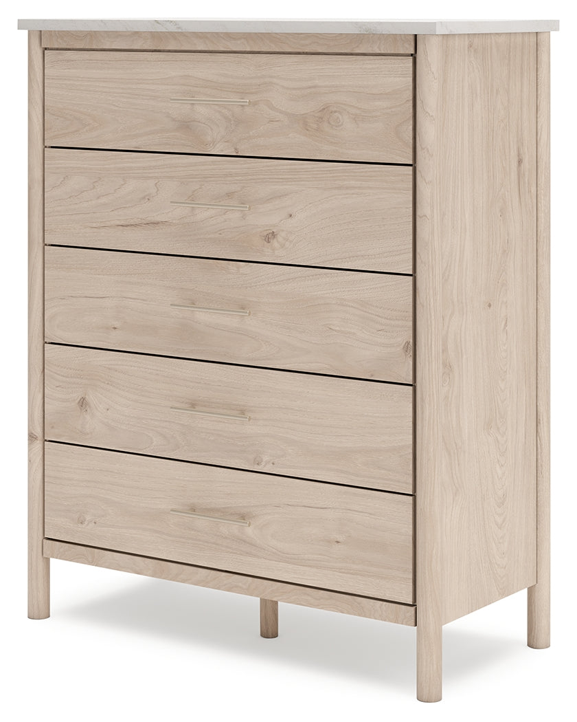 Cadmori chest of drawers top angle showing marble style surface
