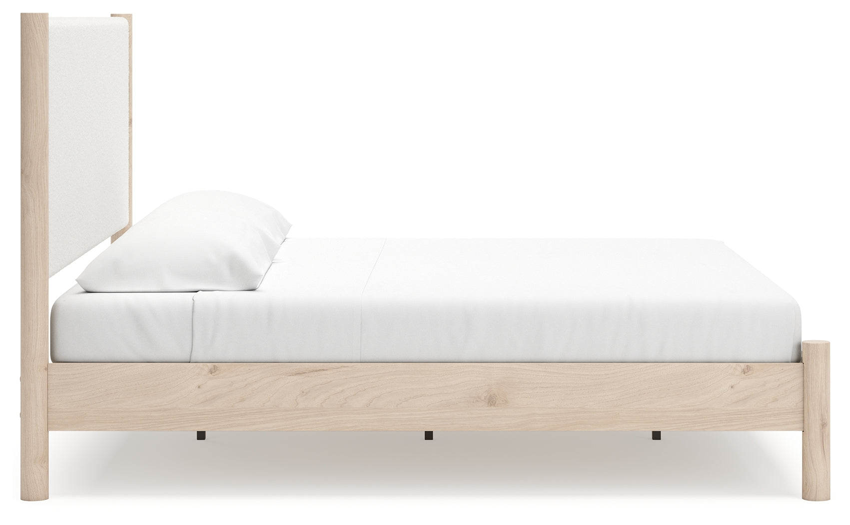 Side view of Cadmori two-tone upholstered panel bed