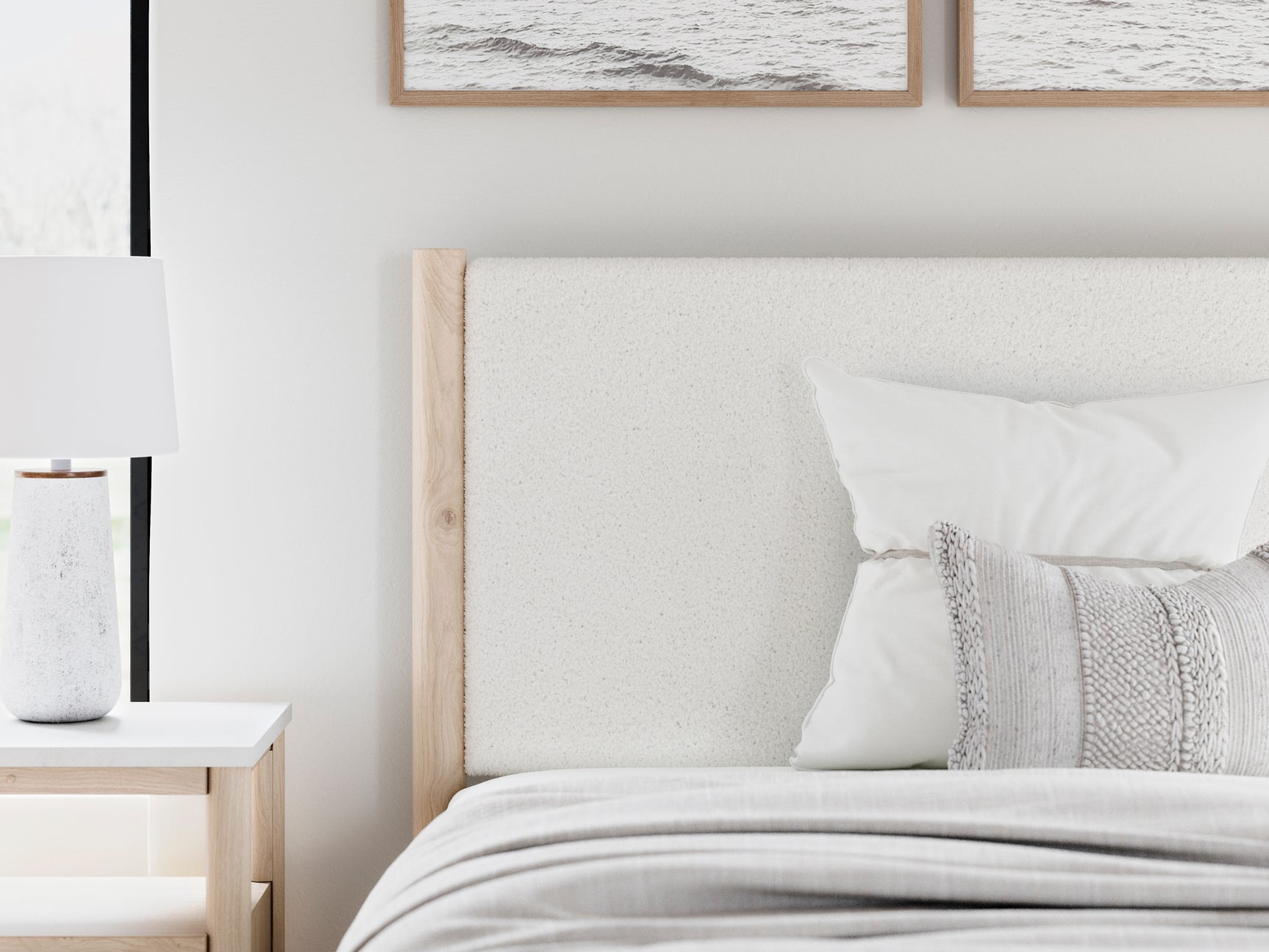 Cadmori bed headboard upholstery detail