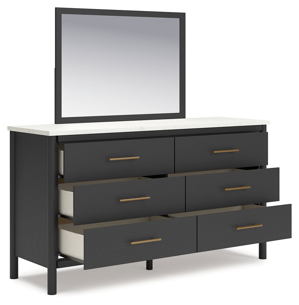 Back view of Cadmori dresser and mirror