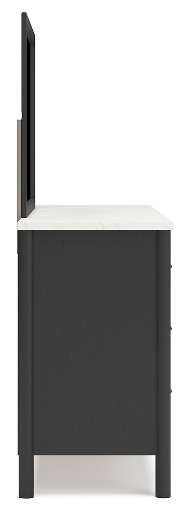Mirror attached to dresser landscape orientation