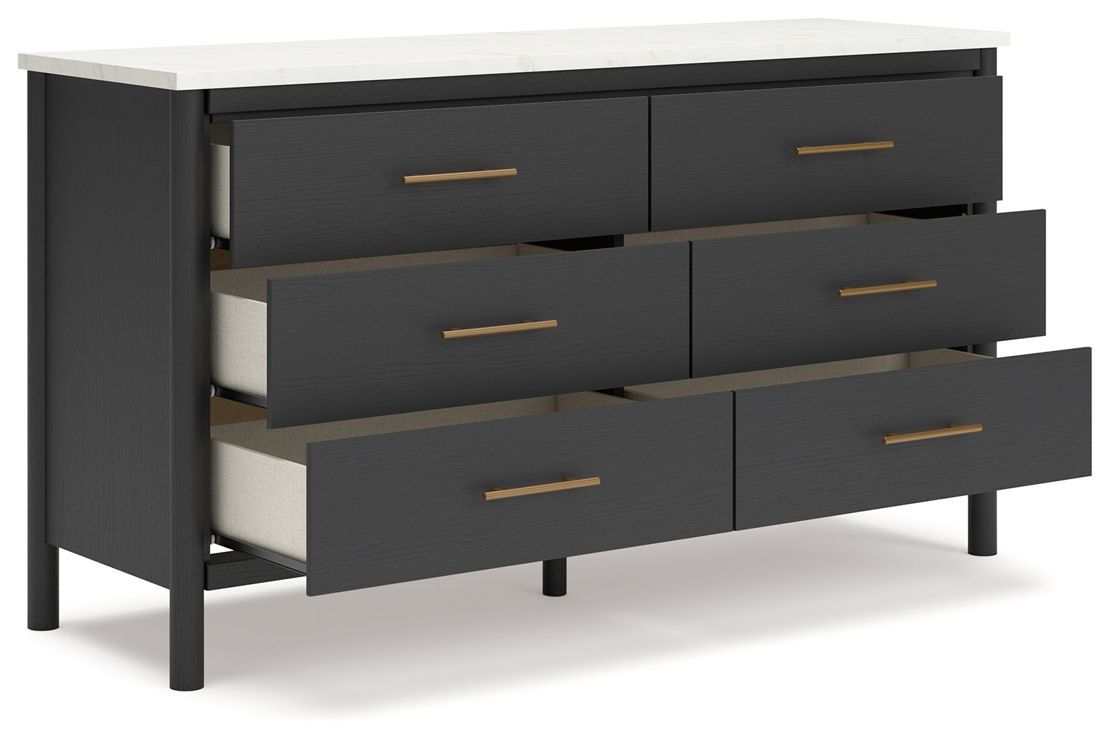 Back view of Cadmori Black White Dresser