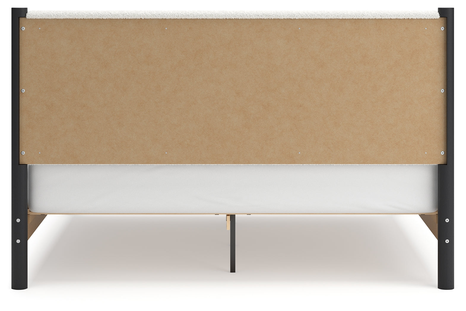 Detail of bed frame corner and material texture