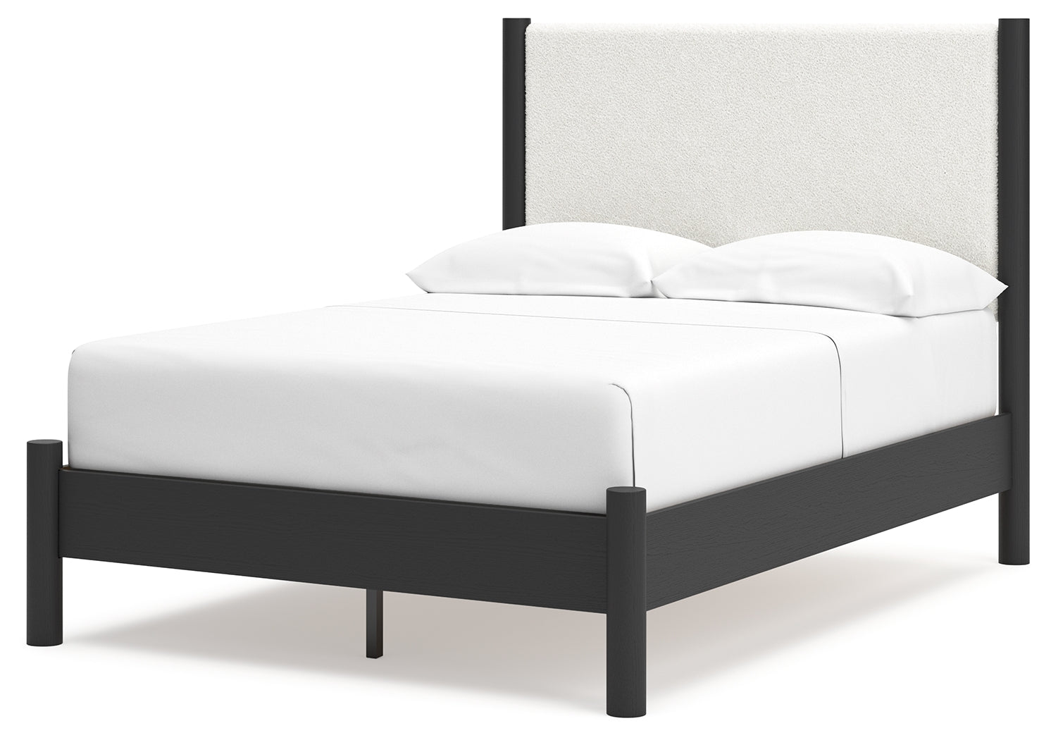 Decorative laminate black matte finish detail on Cadmori bed frame