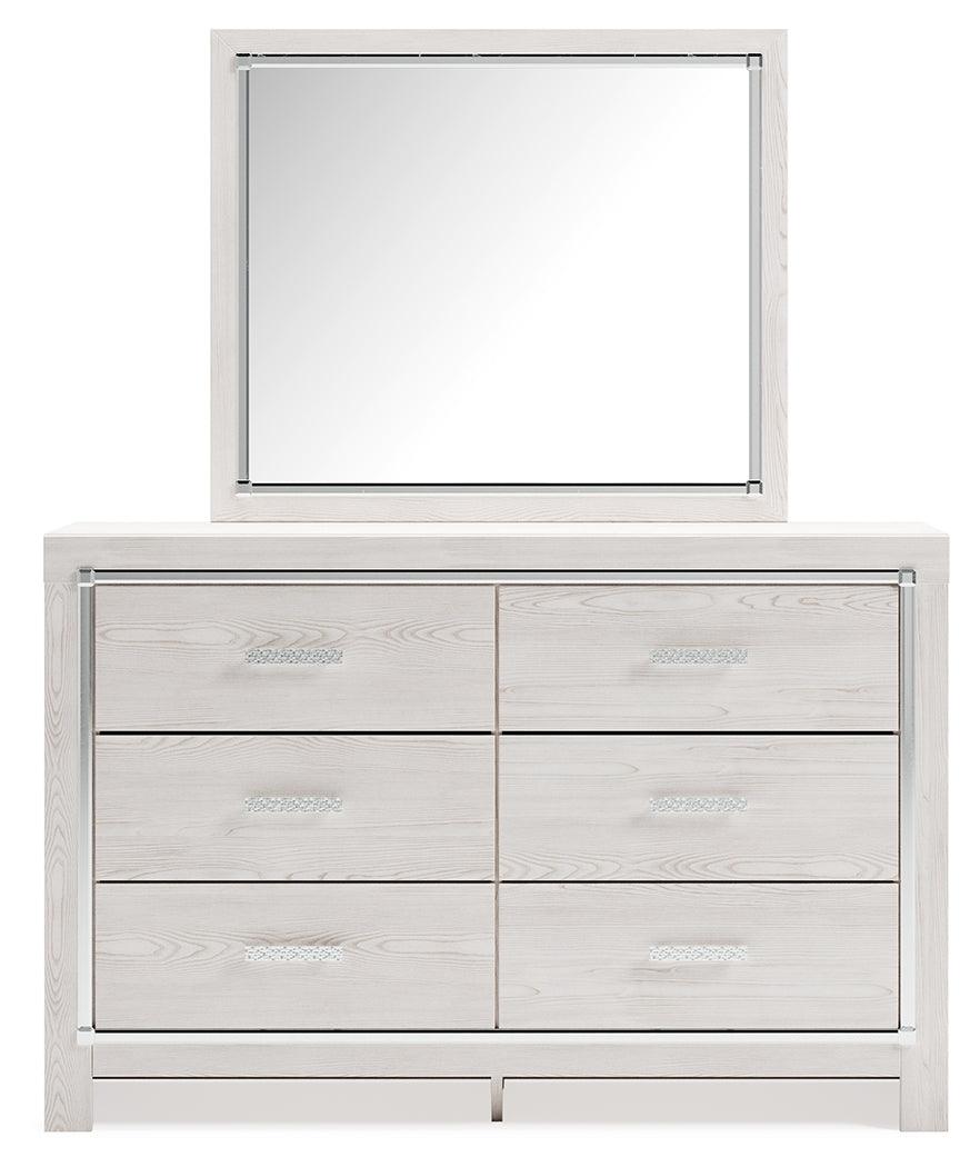 Altyra White Dresser and Mirror back view