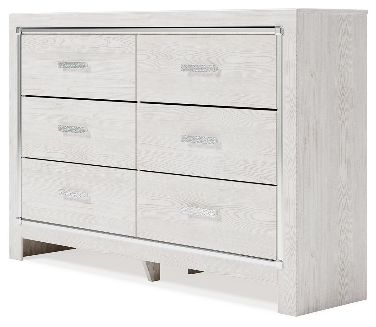 Altyra White Dresser side angle view