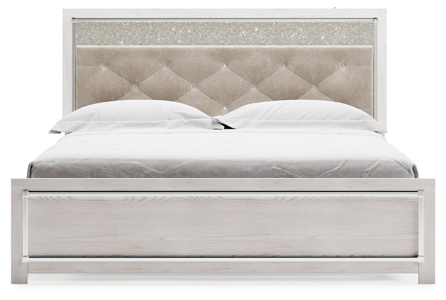 Altyra White King Panel Bed alternate angle