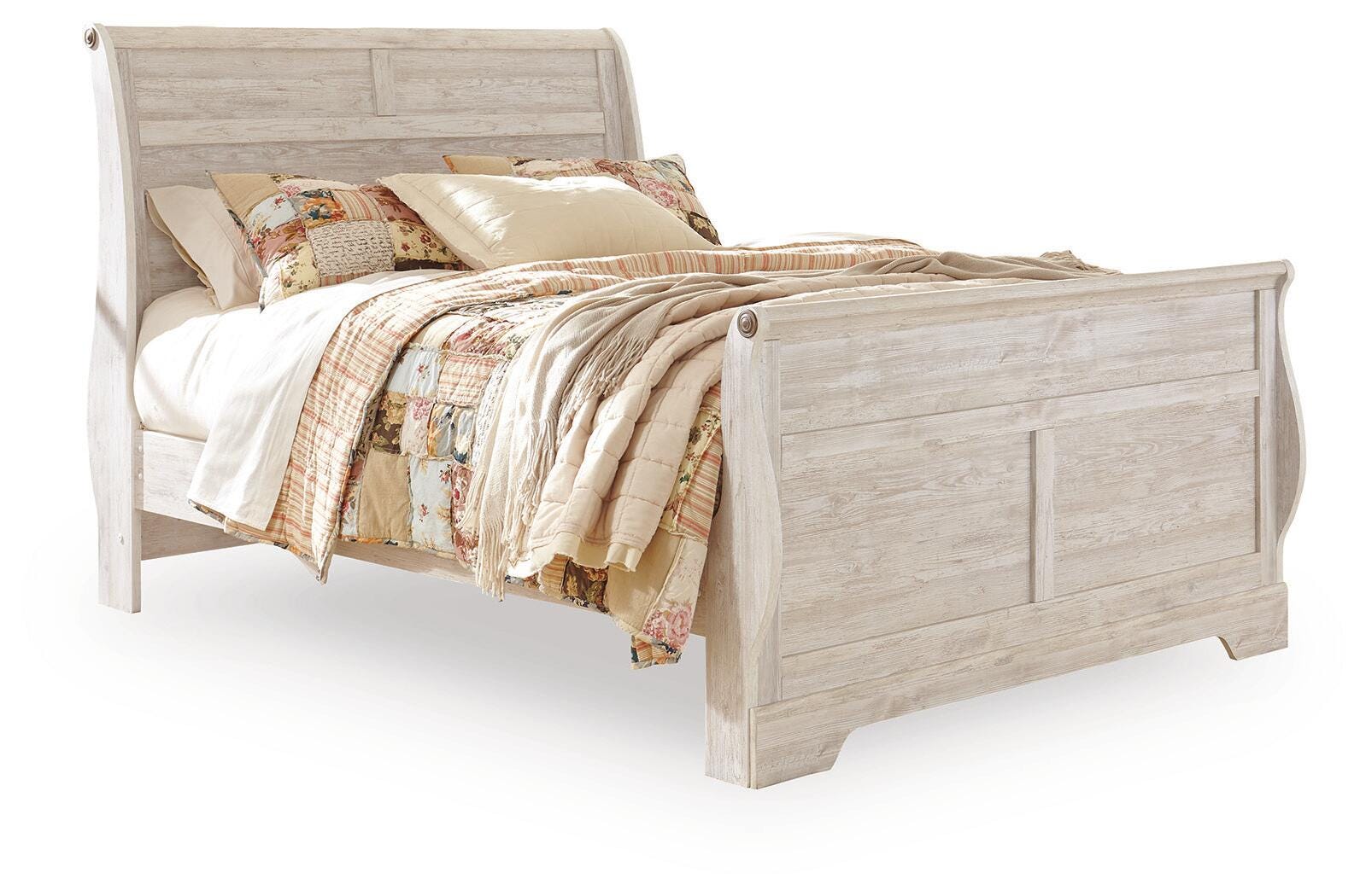 Willowton Whitewash Sleigh Bedroom Set view 7