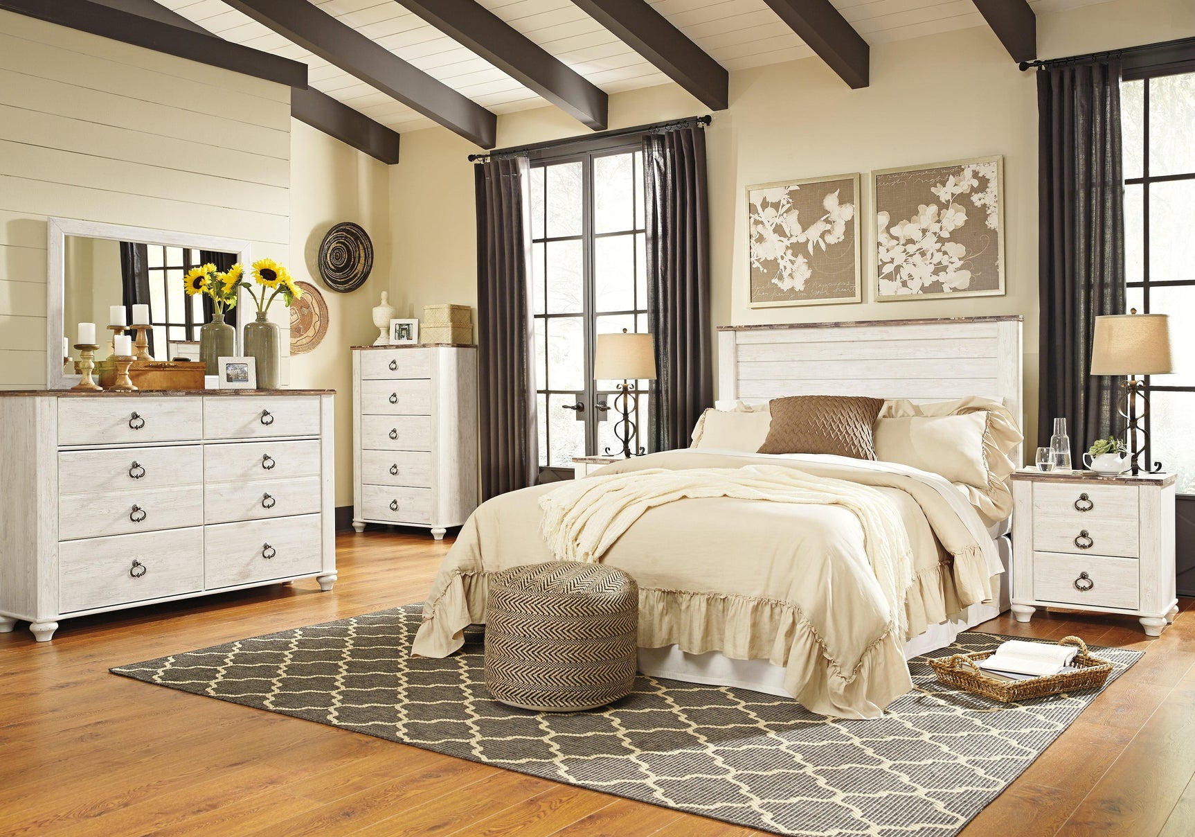 Willowton Chest of Drawers styled in coastal bedroom setting