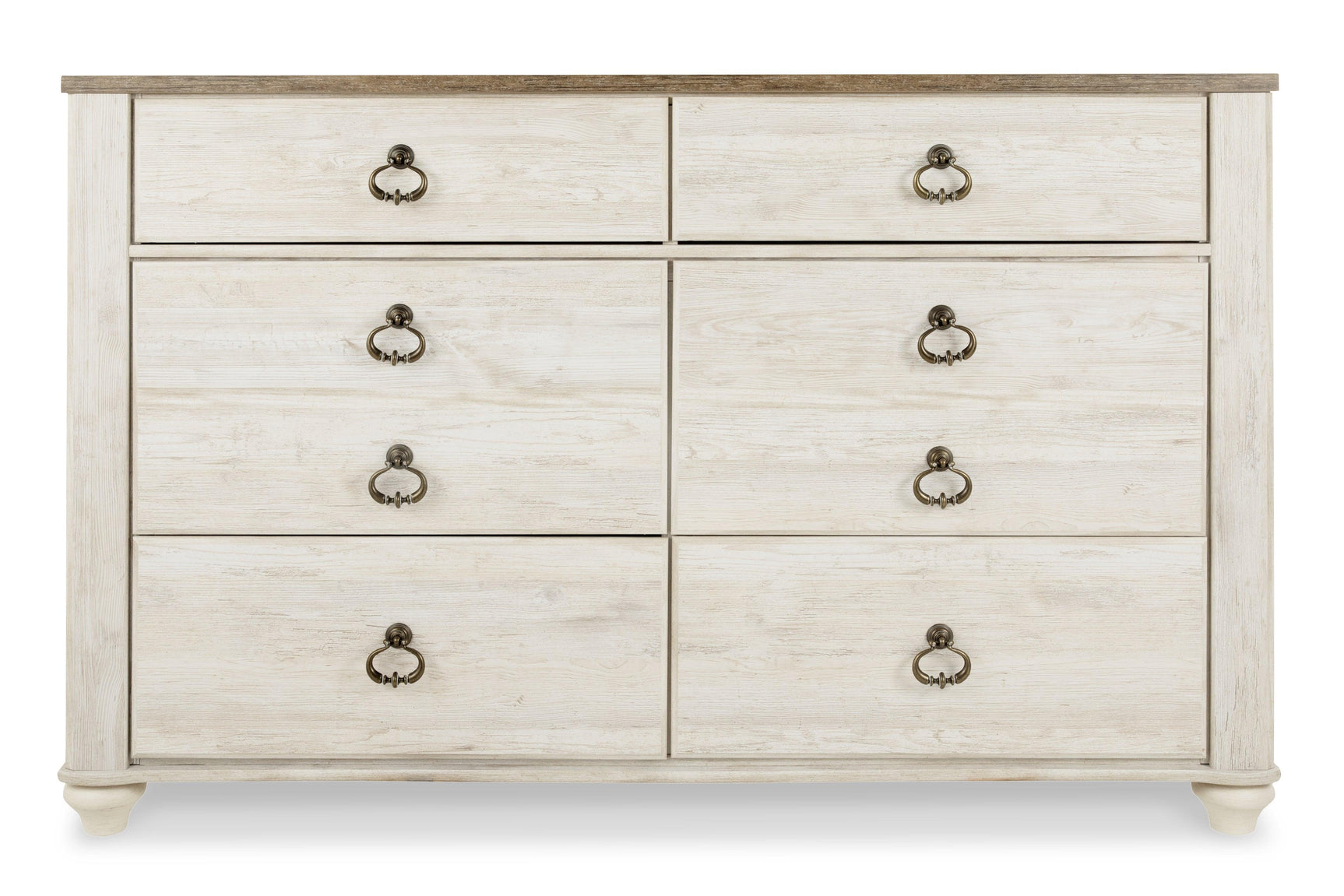 Willowton Dresser with drawers open displaying storage depth