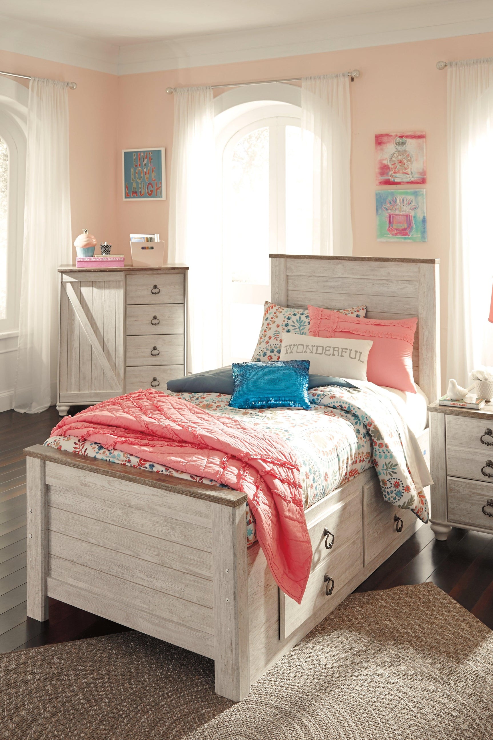 Willowton Twin Panel Bed side view