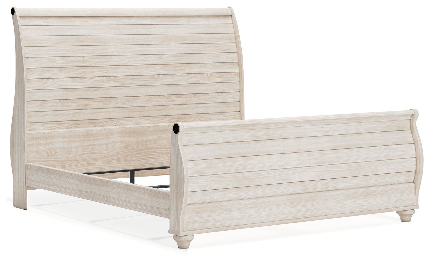 Willowton Whitewash King Sleigh Bed footboard view