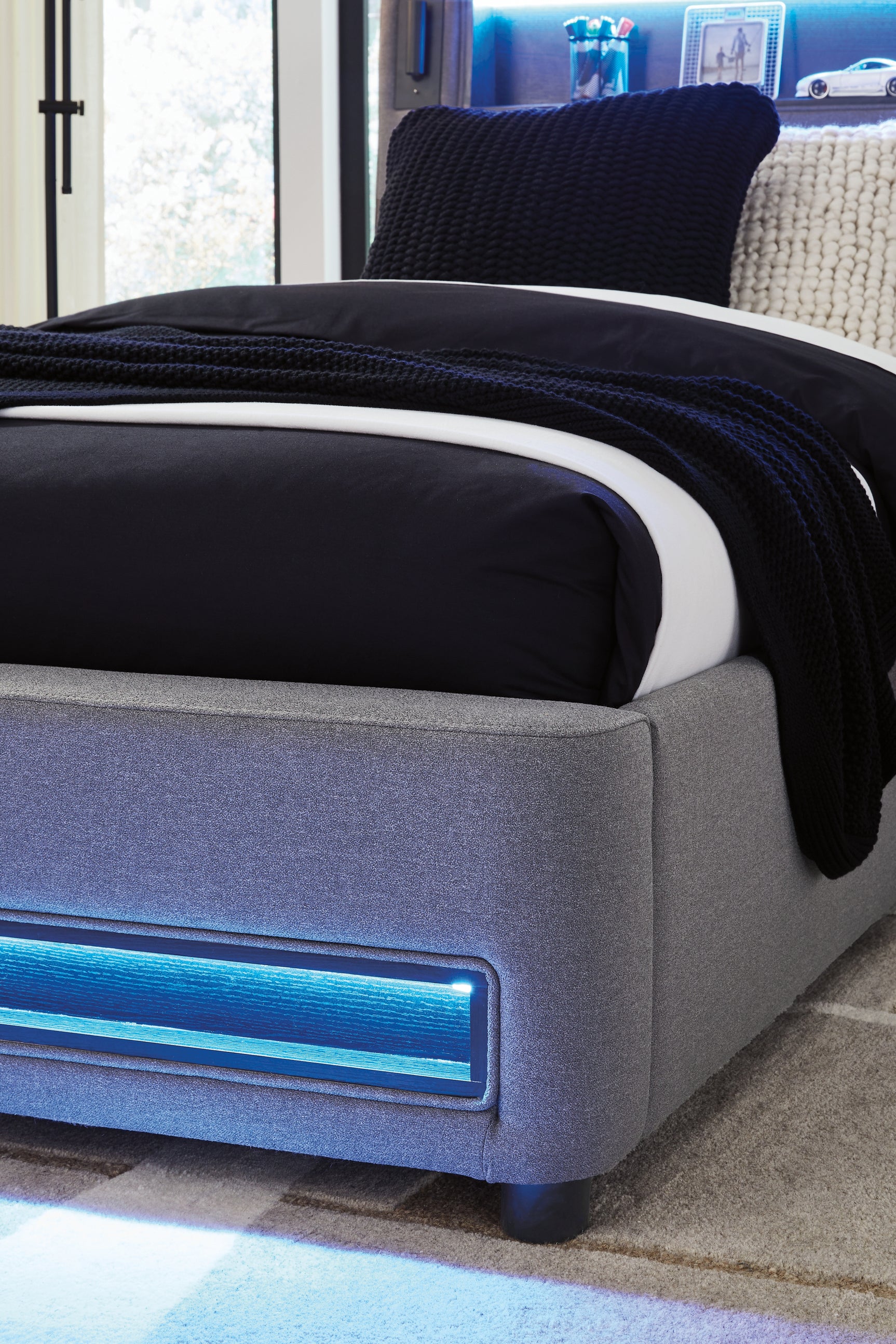 Verishaw Bed footboard with LED lighting illuminated