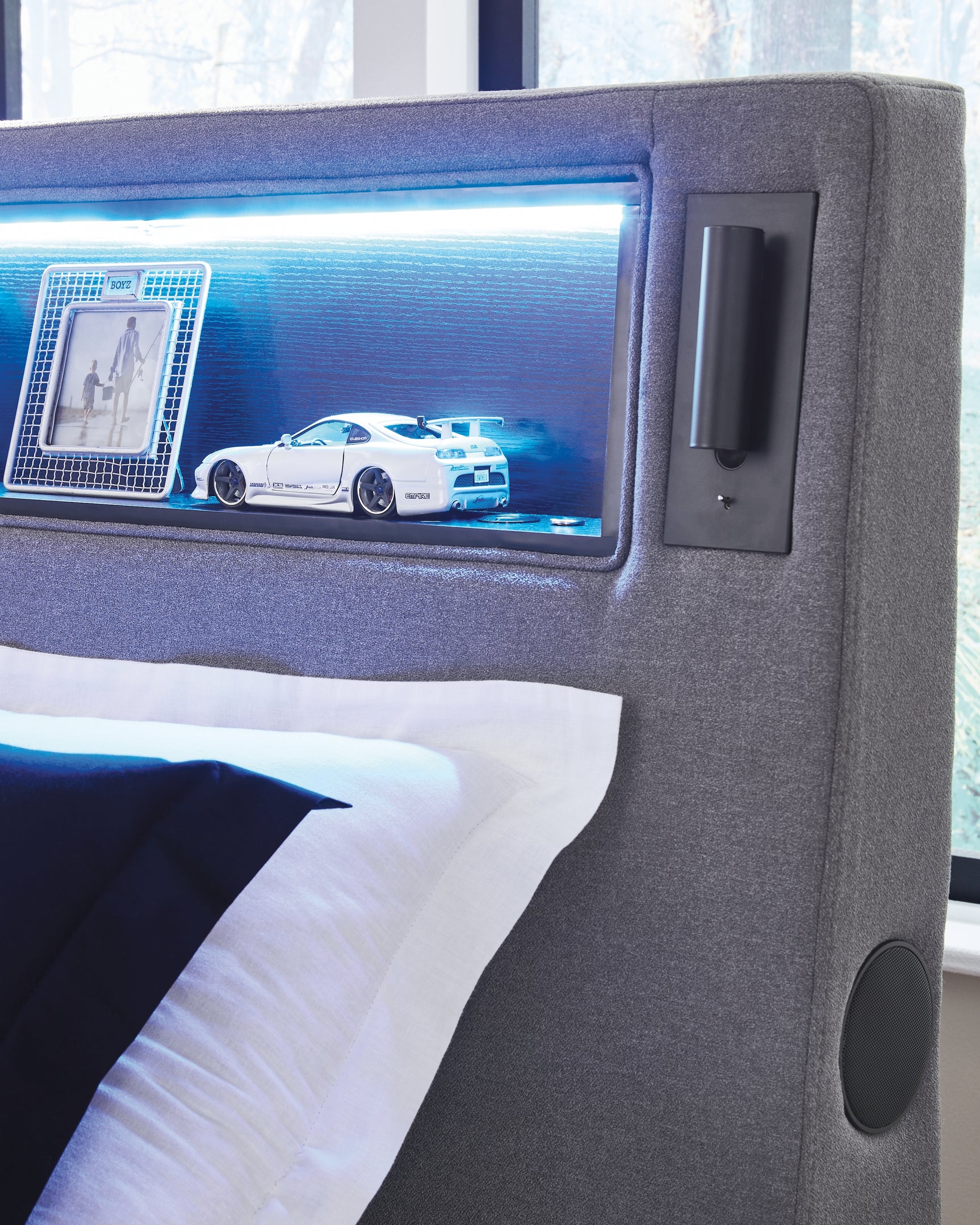Verishaw Bed headboard with LED lighting close-up