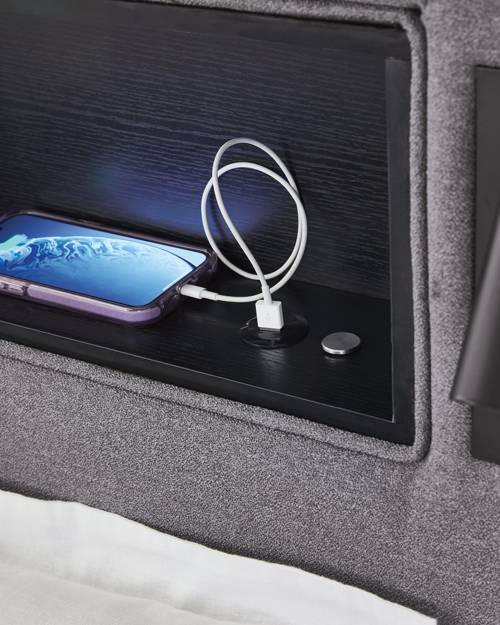 Verishaw Bed USB charging ports detail