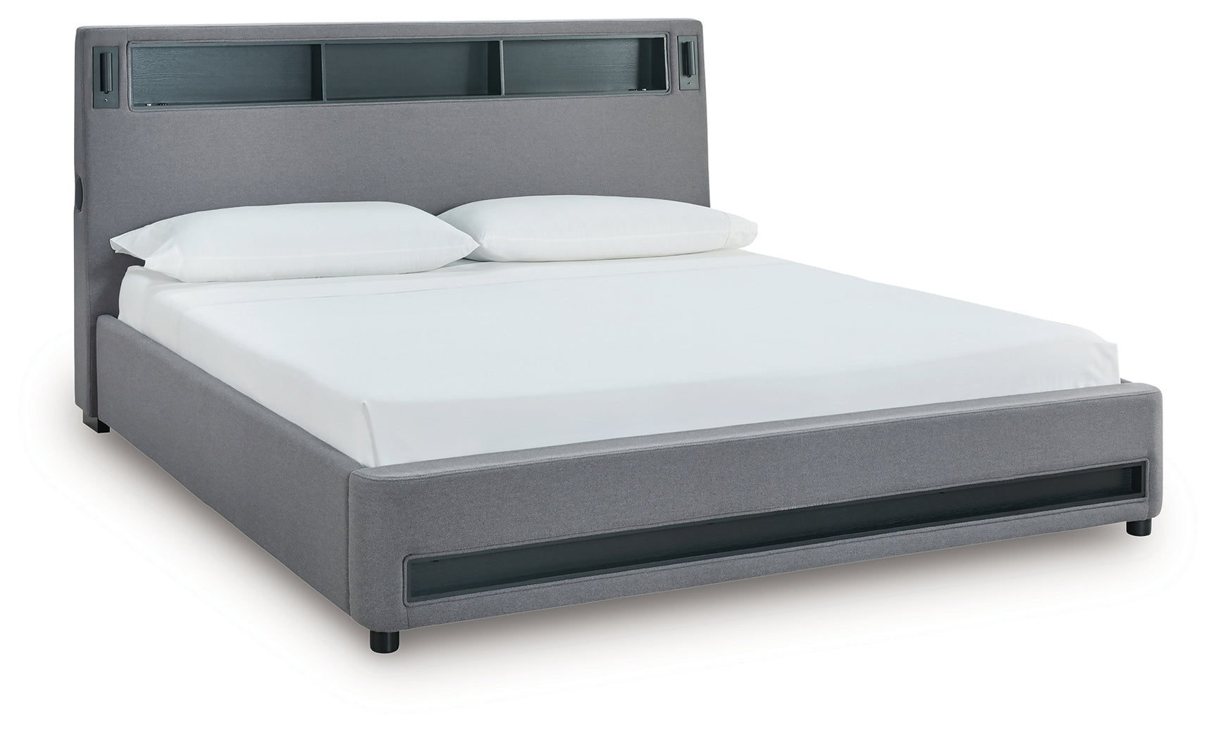 Headboard with multicolored ambient LED lighting