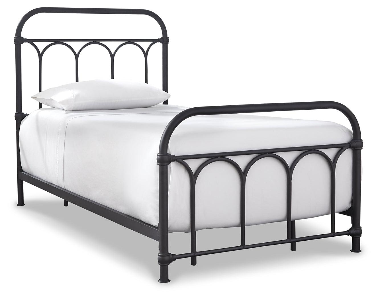 Nashburg Black Twin Metal Bed side angle