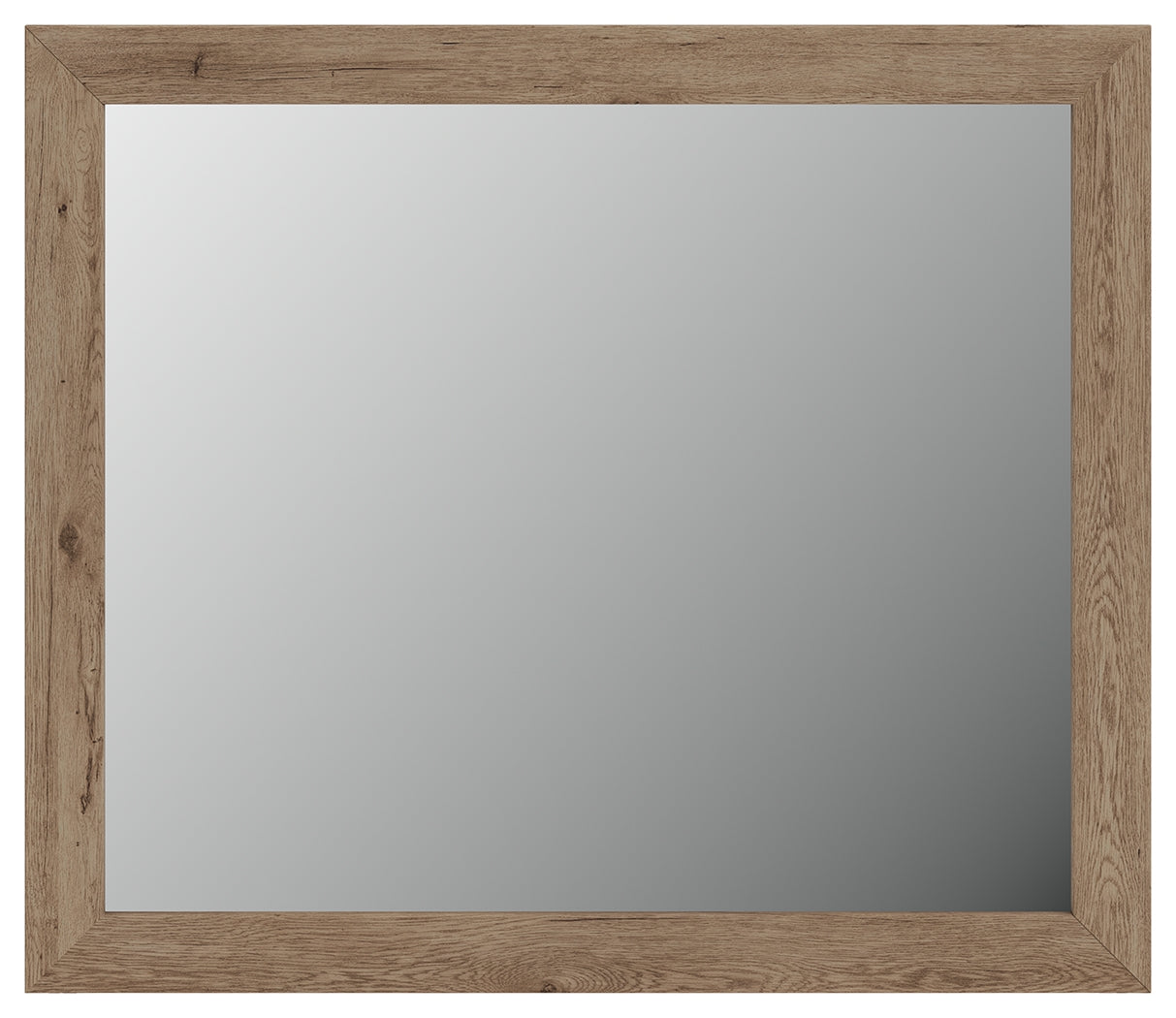 Oliandon bedroom mirror light brown rustic finish front view