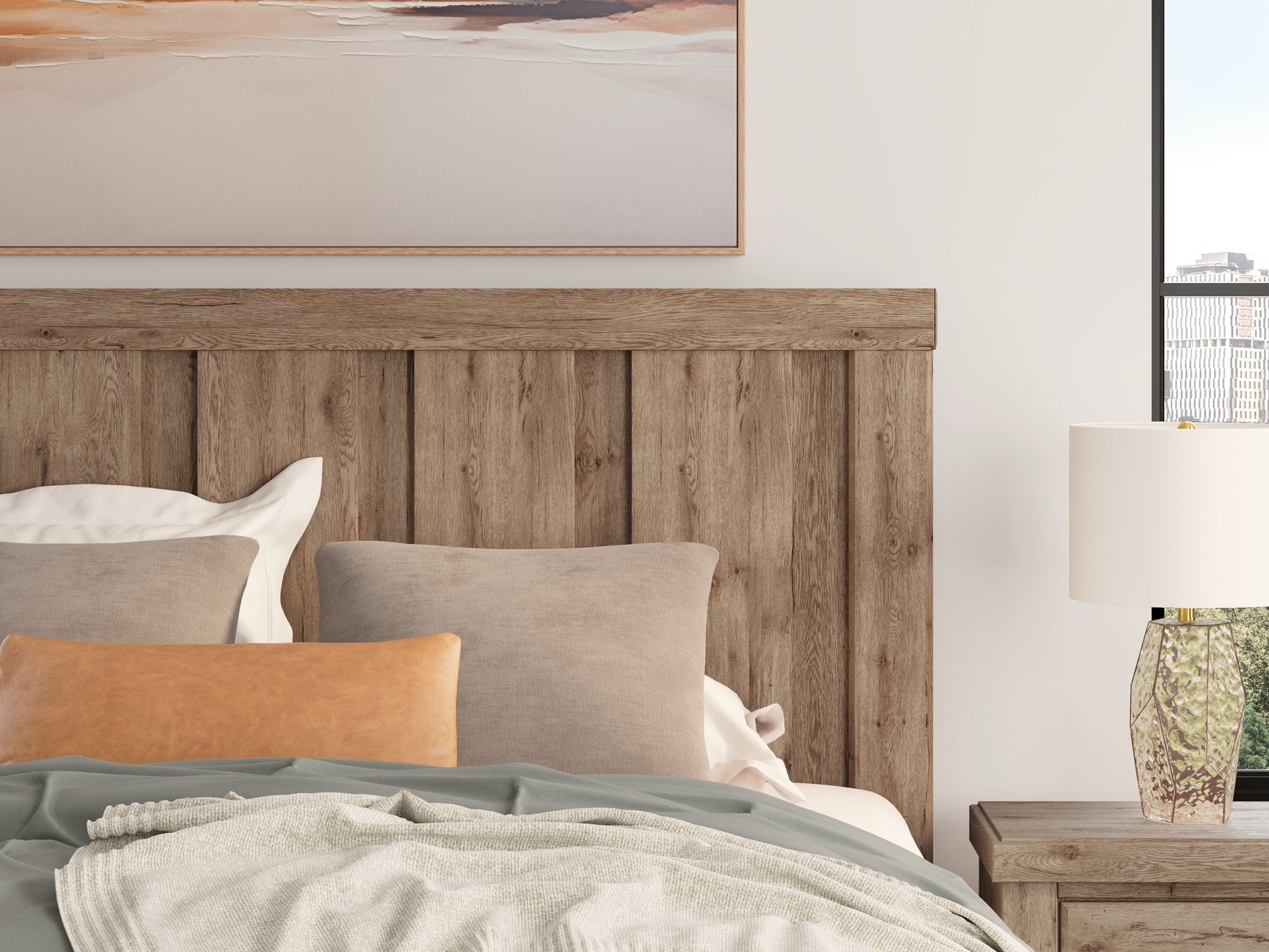Headboard detailed wood texture