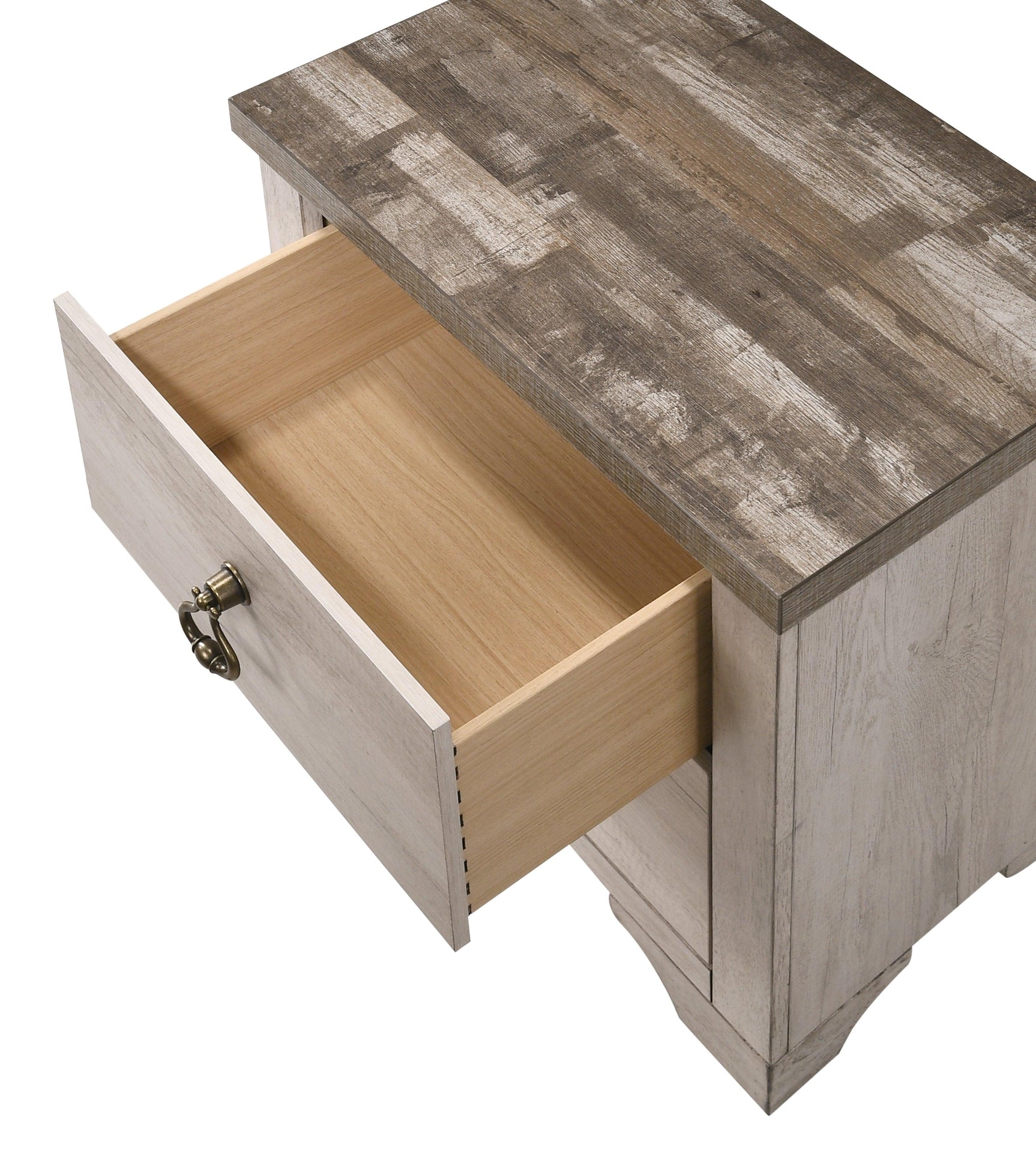 Patterson Driftwood Modern Sturdy, Wood King Panel Bed - Ella Furniture