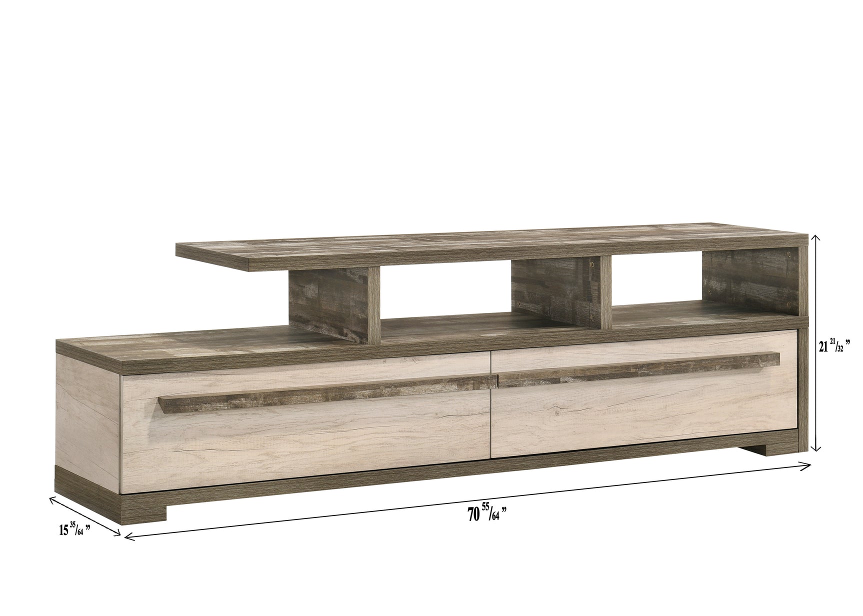 Patterson Natural Gray TV Stand detail view